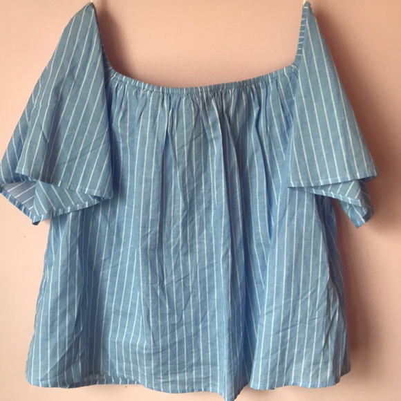Express Tops - Blue and white striped blouse